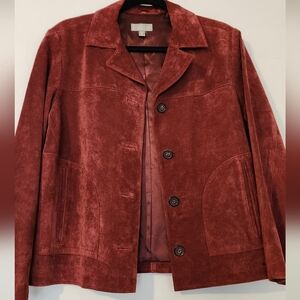 Rust Genuine Suede Leather Jacket